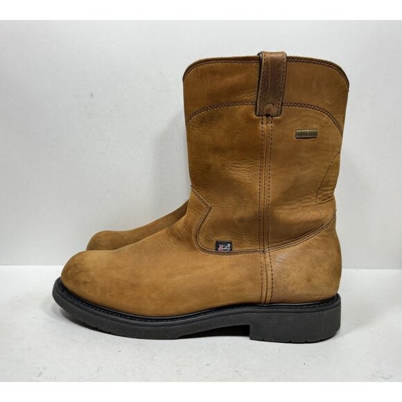 Justin Boots Gore Tex 6604 Original Work Boot Mens 14 D Conductor Brown Farm - Picture 3 of 10
